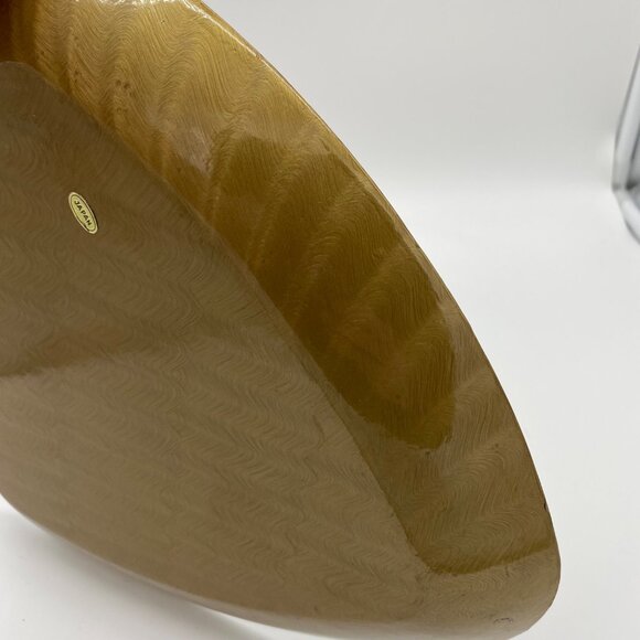 Vintage Japanese Lacquerware Gold Triangle Tray With Bamboo & Butterfly Design - Picture 8 of 14